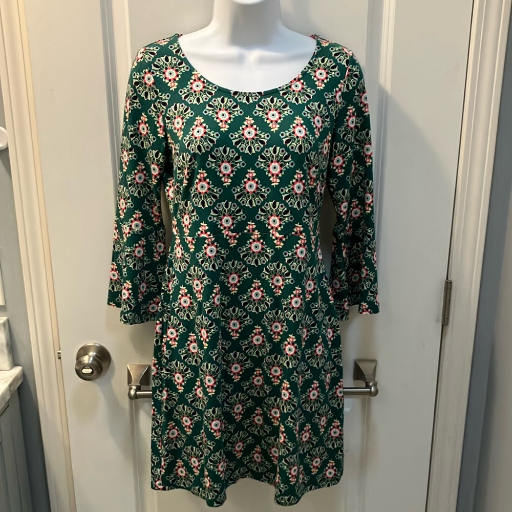 Boden Green Bell Sleeve dress